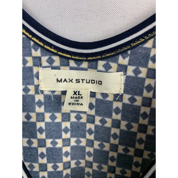 Max Studio Womens XL Sleeveless Geometric Print Jumpsuit With V-Neckline - Picture 6 of 7